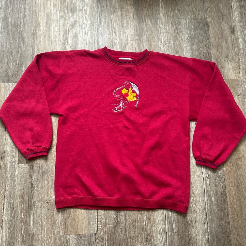 Red Sweater with Embroidered Design